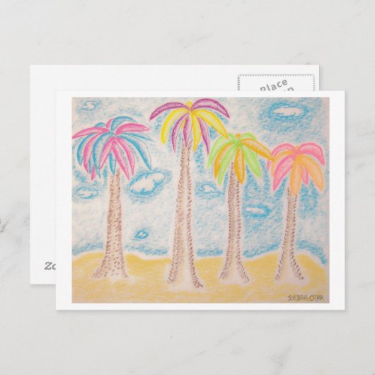 Kleurrijk palms-briefkaart briefkaart (Voorkant / Achterkant)