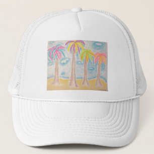 Kleurrijk palms-pet trucker pet