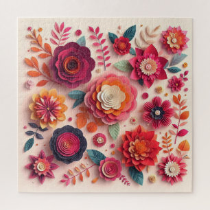 Kleurrijk papierbloemen legpuzzel