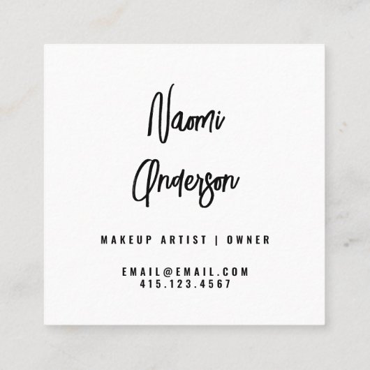 Kleurrijk pasta + modern kalligrafie script vierkante visitekaartje (Achterkant)