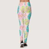 Kleurrijk pasteeleierpatroon leggings (Achterkant)