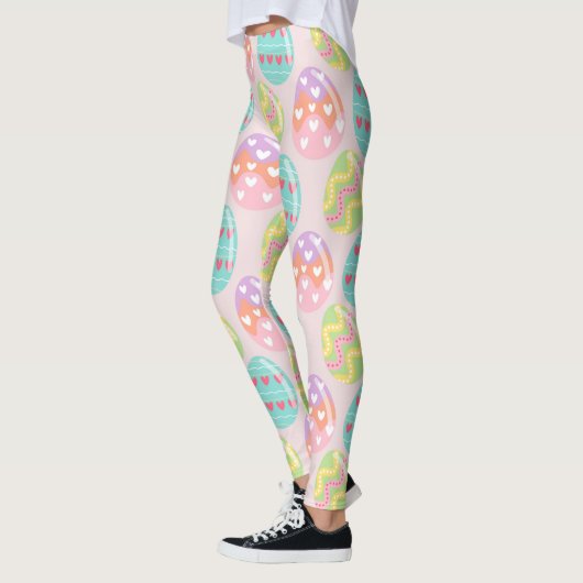 Kleurrijk pasteeleierpatroon leggings (Links)