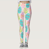 Kleurrijk pasteeleierpatroon leggings (Voorkant)