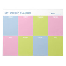 Kleurrijk Pastel Aangepaste Weekplanner