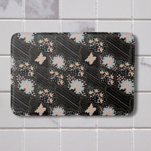 Kleurrijk Pastel Bloemmotief Vlinders Batic Patroo Badmat
