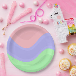 Kleurrijk Pastel Feest Papieren Bordje