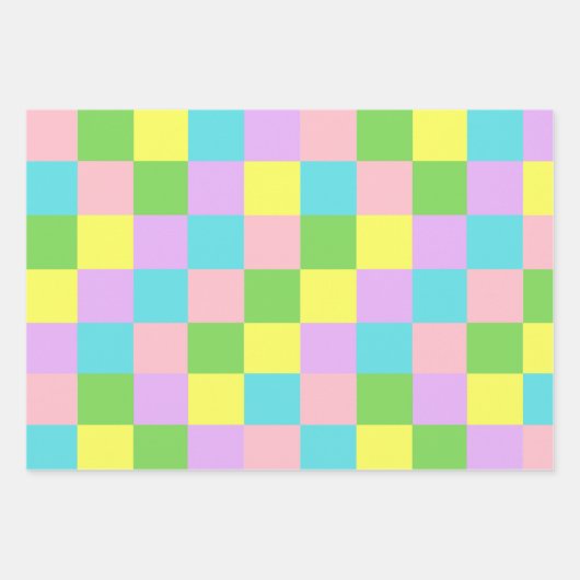 Kleurrijk Pastel Golvende Lijnen Zigzag Vierkant P Inpakpapier Vel (Voorkant 2)