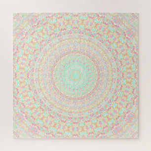 Kleurrijk Pastel Groovy Trippy Boho Hippie Mandala Legpuzzel