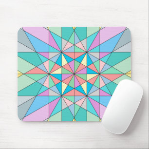Kleurrijk Pastel Mozaïek Driehoek Ster Patroon Muismat