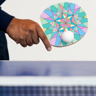 Kleurrijk Pastel Mozaïek Driehoek Ster Patroon Tafeltennisbatje