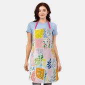 Kleurrijk Pastel Patchwork Preppy Schort (Gedragen)