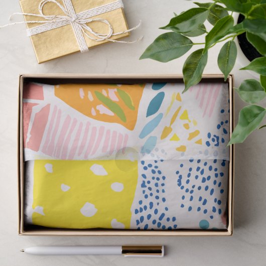 Kleurrijk Pastel Patchwork Preppy Tissuepapier (Geschenk)