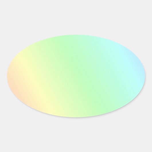 Kleurrijk pastel patroon ovale sticker (Voorkant)