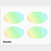 Kleurrijk pastel patroon ovale sticker (Vel)