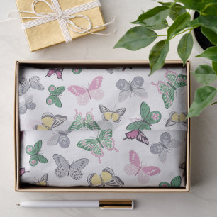 Kleurrijk Pastel Vlinderpatroon Tissuepapier