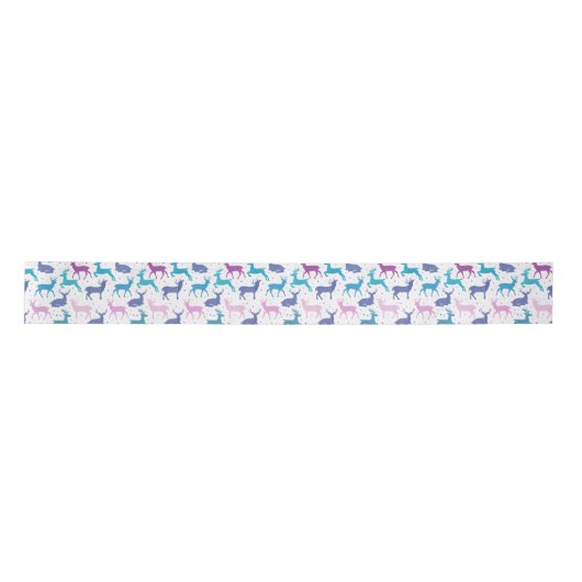Kleurrijk pastelrendierpatroon lint (Voorkant)