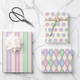 Kleurrijk Pastels Pattern Collectie Inpakpapier Vel