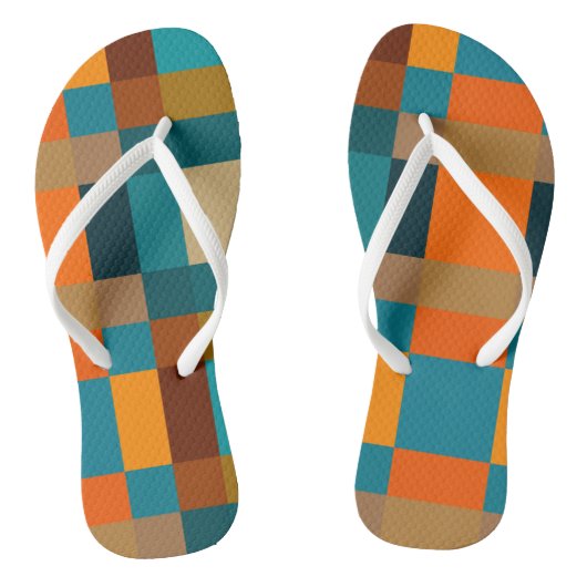 Kleurrijk patchwork 2 teenslippers (Voetbed)