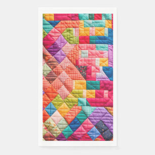 Kleurrijk Patchwork Dekbed Patroon Servet