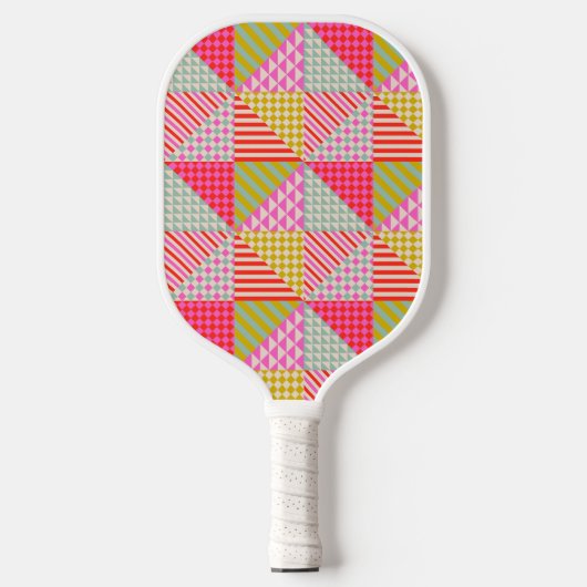 Kleurrijk Patchwork Pickleball Paddle (Voorkant)