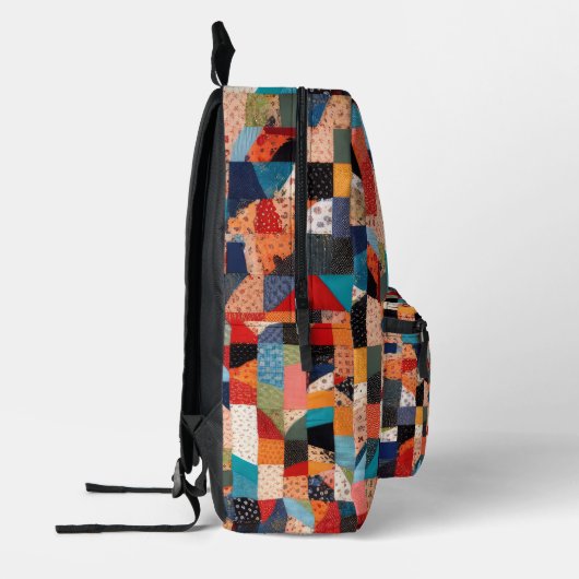 Kleurrijk Patchwork Quiltpatroon Bedrukte Rugzak (Links)