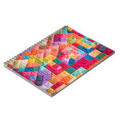Kleurrijk Patchwork Quiltpatroon Notitieboek (Linkerzijde)