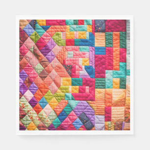 Kleurrijk Patchwork Quiltpatroon Servet