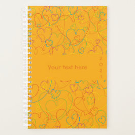 Kleurrijk patroon - Hearts Net Pumpkin Blossom Planner