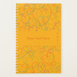 Kleurrijk patroon - Hearts Net Pumpkin Blossom Planner