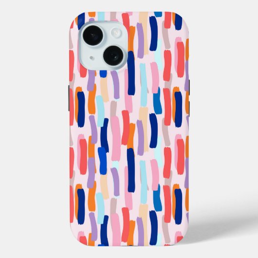 Kleurrijk patroon met penseelstreken Case-Mate iPhone case (Achterkant)