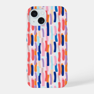 Kleurrijk patroon met penseelstreken iPhone 15 hoesje