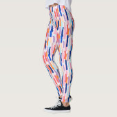 Kleurrijk patroon met penseelstreken leggings (Links)