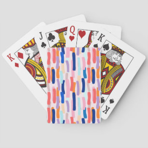 Kleurrijk patroon met penseelstreken pokerkaarten