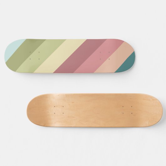 Kleurrijk patroon met Retro Stripe Skateboard (Horizontaal)