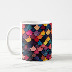 Kleurrijk patroon op de glitterschaal koffiemok