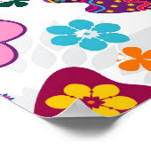 Kleurrijk patroon van buistuiken en bloemen poster (Hoek)