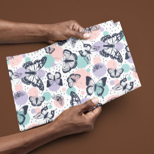 Kleurrijk patroon van de butterflies cadeaupapier