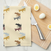 Kleurrijk patroon van katten en honden theedoek (Quarter Fold)