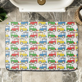 Kleurrijk patroon van kleine treinen badmat