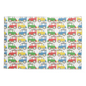 Kleurrijk patroon van kleine treinen kussensloop (Achterkant)