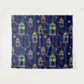 Kleurrijk patroon van ramadan-symbolen wandkleed (Voorkant (horizontaal))