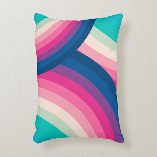 Kleurrijk patroon van regenboogcirkels | accent kussen (Voorkant(Verticaal))