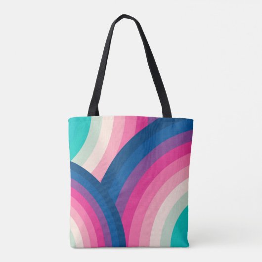 Kleurrijk patroon van regenboogcirkels | draagtas (Achterkant)