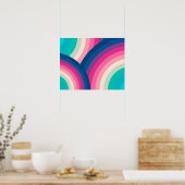 Kleurrijk patroon van regenboogcirkels | poster (Keuken)
