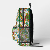 Kleurrijk patroon van retro-bloemen en vlinders bedrukte rugzak (Rechts)