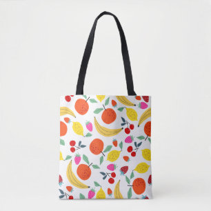 Kleurrijk Patroon van Verse Fruitmix Draagtas