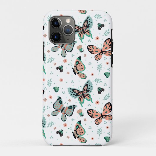 Kleurrijk patroon van vlinders en bloemen Case-Mate iPhone case (Achterkant)