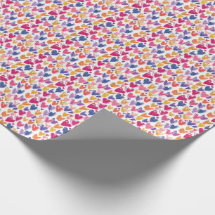 Kleurrijk patroon voor Valentijnsdag met harten Cadeaupapier