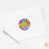 Kleurrijk Peace Sign Design Ronde Sticker (Envelop)