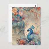 Kleurrijk Peacock Briefkaart (Voorkant / Achterkant)